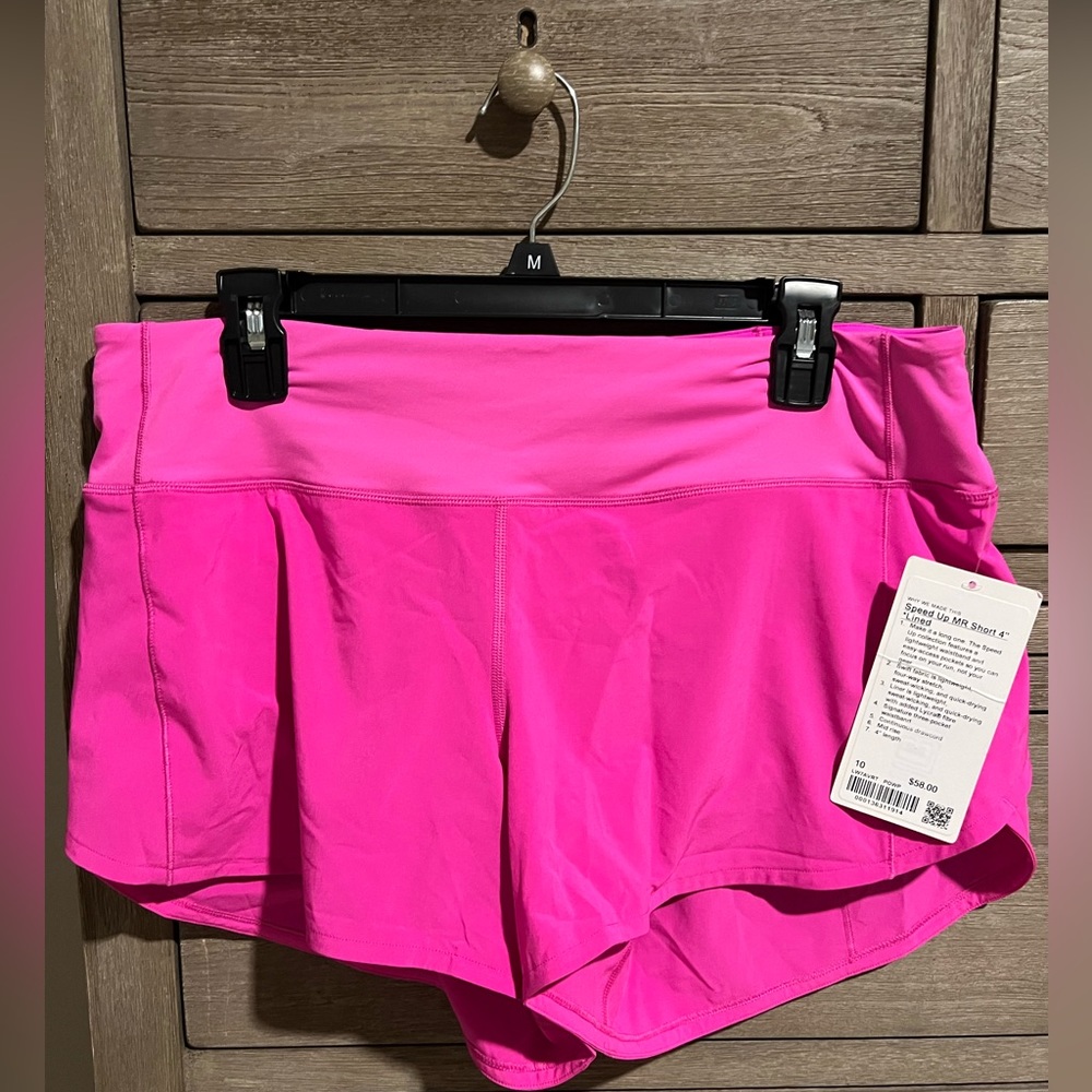 NWT Lululemon Speed Up Shorts - Magenta